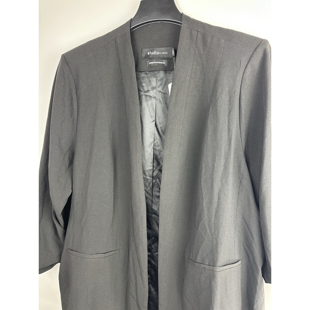 NWT Torrid Studio Crepe Collarless Blazer Jacket Black Office Pro Plus Size 3 3X - Picture 4 of 14